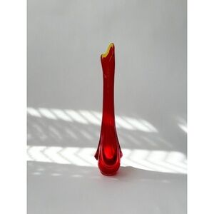 Midcentury Modern Vintage Viking Glass Epic Drape Glass Swung Vase